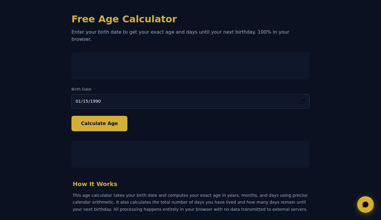 Free Age Calculator - S.C.A.L.A.