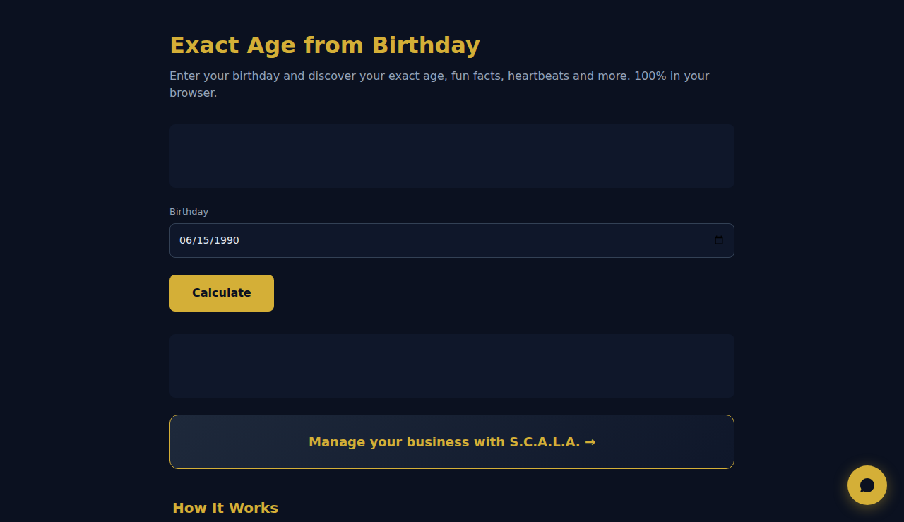 Exact Age from Birthday - S.C.A.L.A.