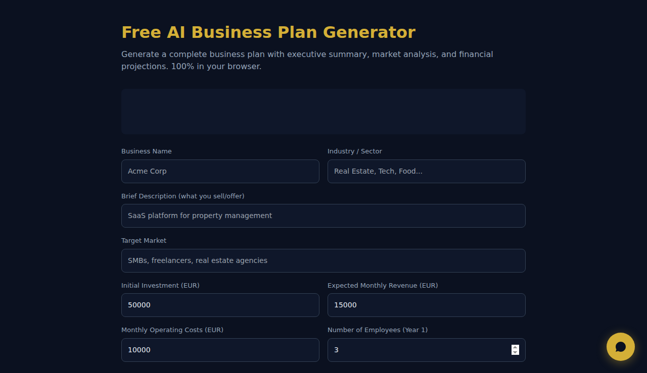 Free AI Business Plan Generator - S.C.A.L.A.