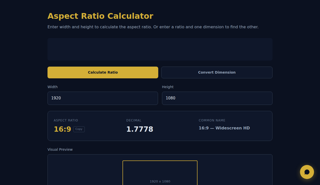 Aspect Ratio Calculator - S.C.A.L.A.