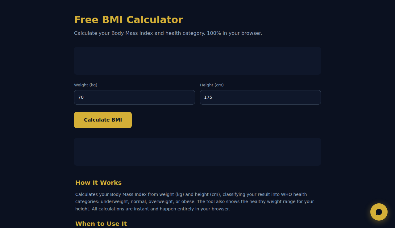 Free BMI Calculator - S.C.A.L.A.