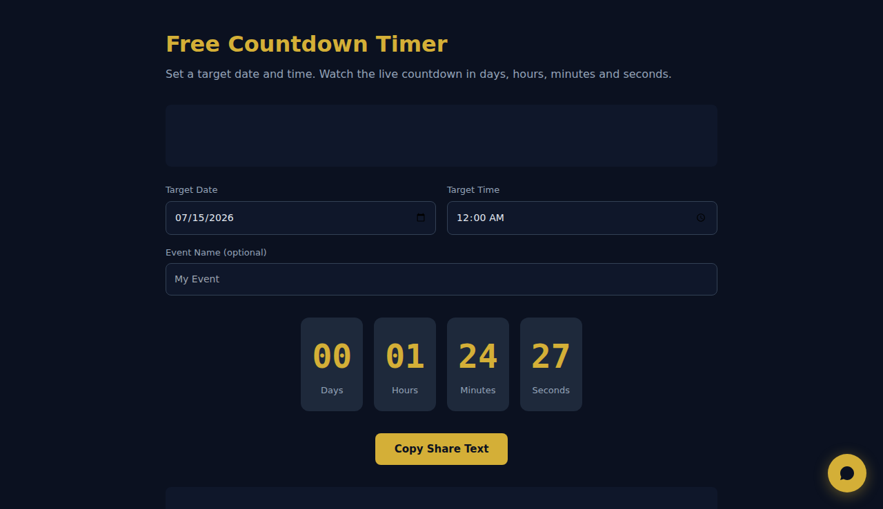 Free Countdown Timer - S.C.A.L.A.