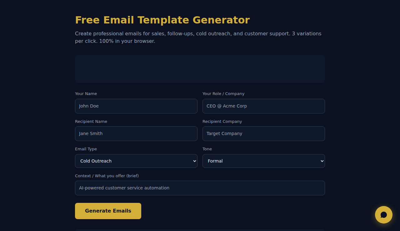 Free Email Template Generator - S.C.A.L.A.