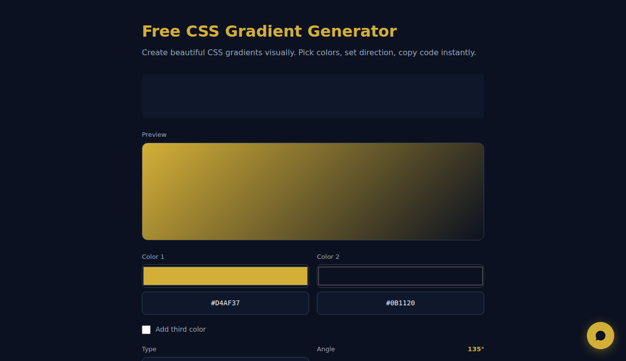 Free CSS Gradient Generator - S.C.A.L.A.