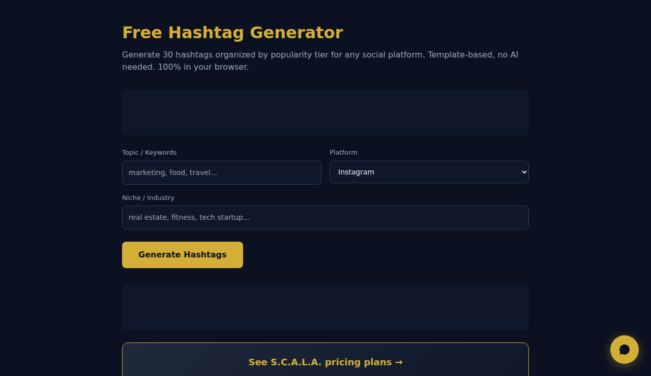 Free Hashtag Generator - S.C.A.L.A.