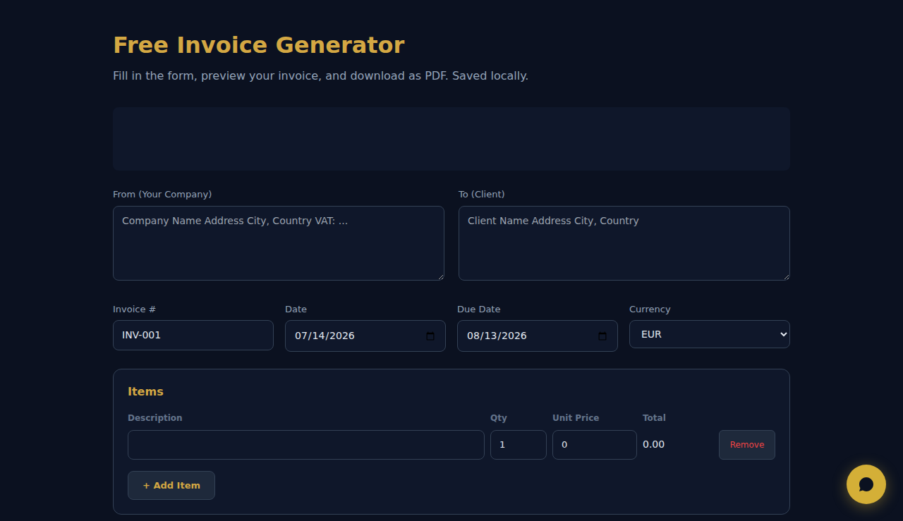 Free Invoice Generator - S.C.A.L.A.