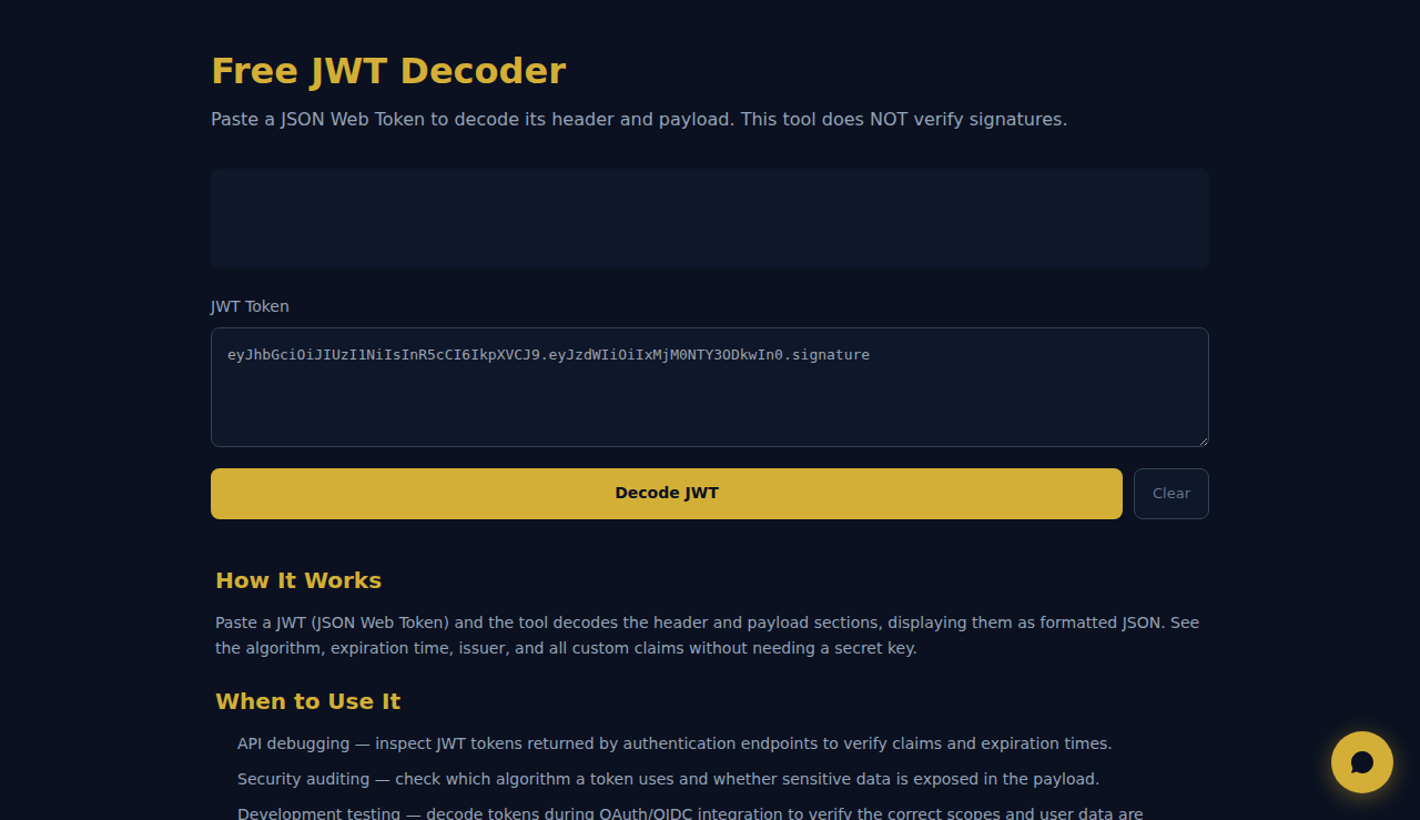 Free JWT Decoder - S.C.A.L.A.