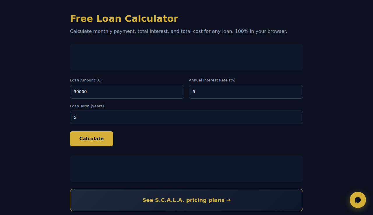 Free Loan Calculator - S.C.A.L.A.