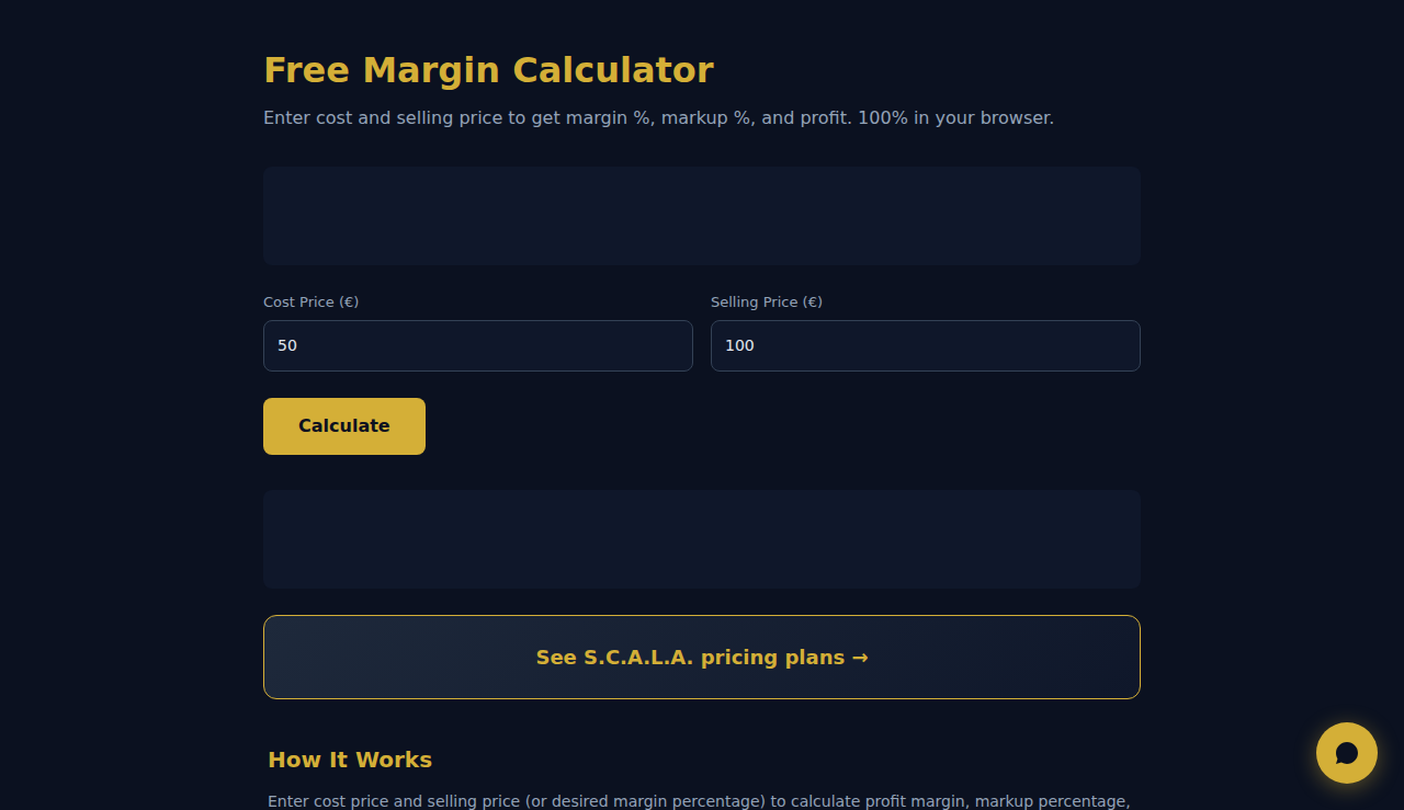 Free Margin Calculator - S.C.A.L.A.