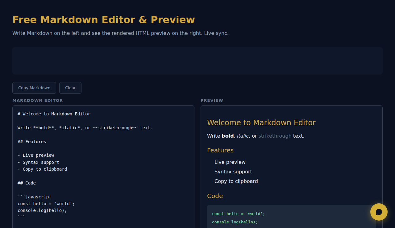 Free Markdown Editor & Preview - S.C.A.L.A.