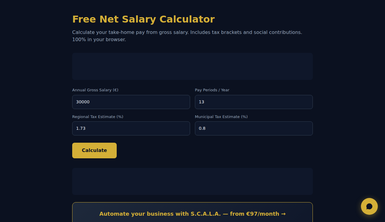 Free Net Salary Calculator - S.C.A.L.A.