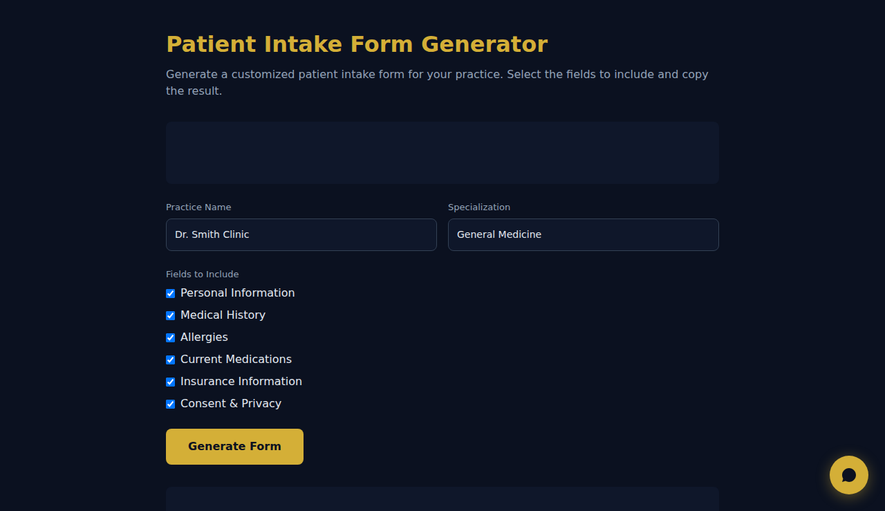 Patient Intake Form Generator - S.C.A.L.A.