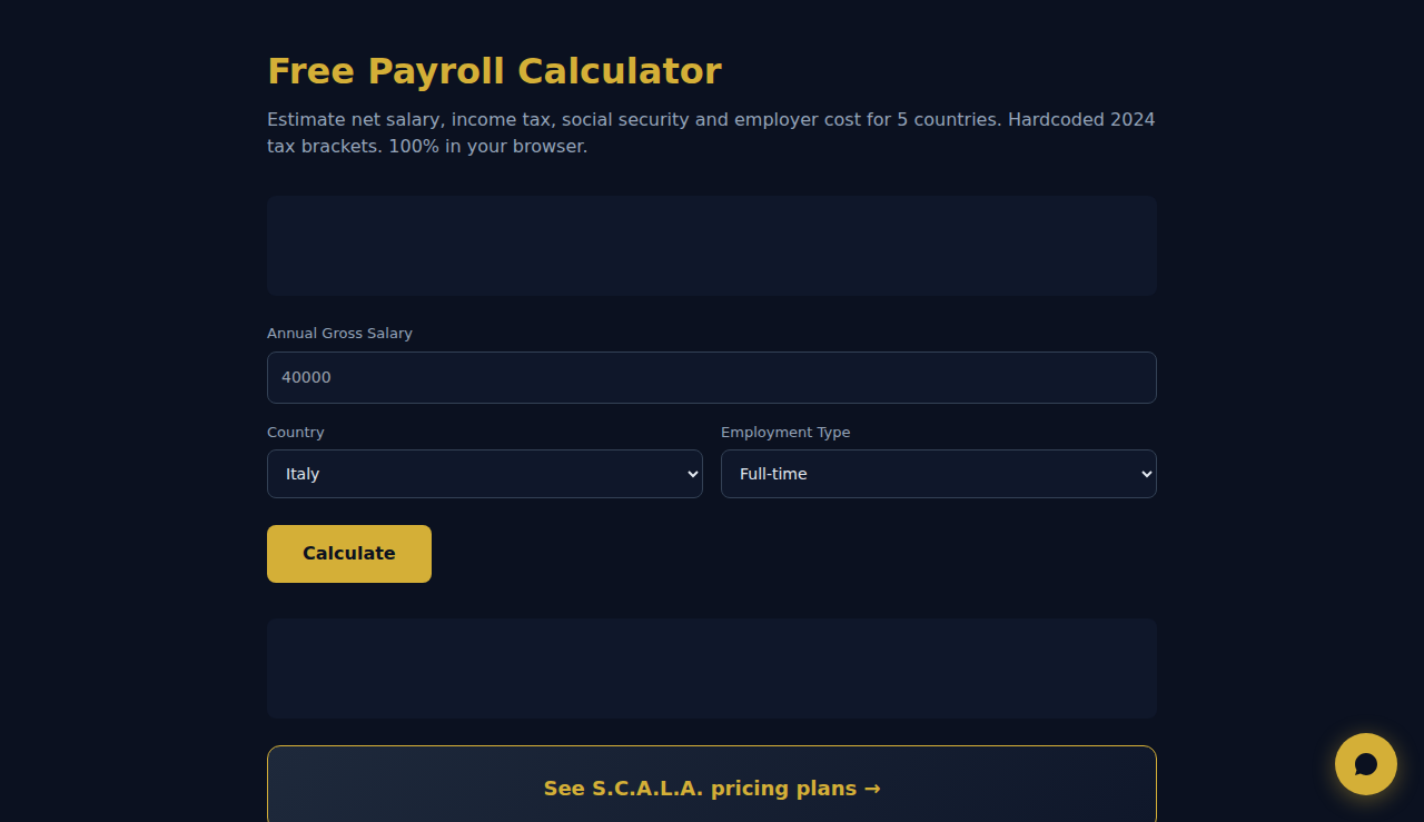 Free Payroll Calculator - S.C.A.L.A.