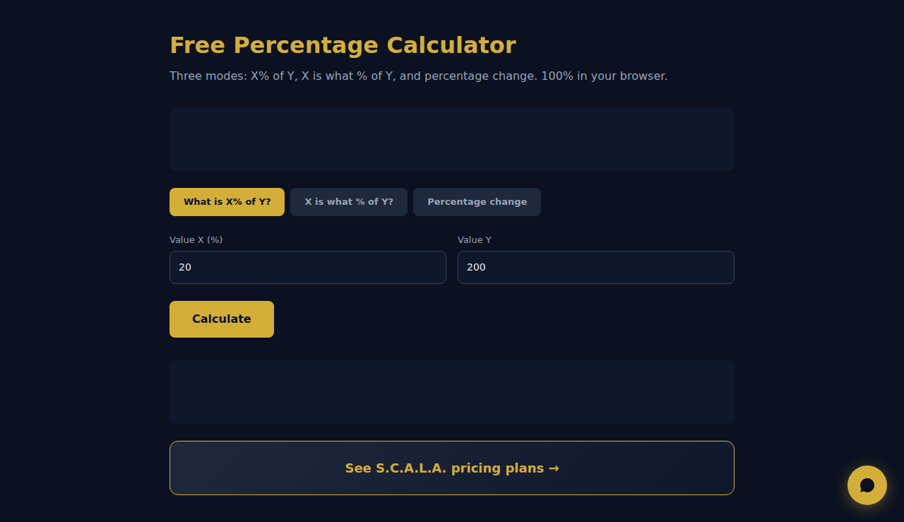 Free Percentage Calculator - S.C.A.L.A.
