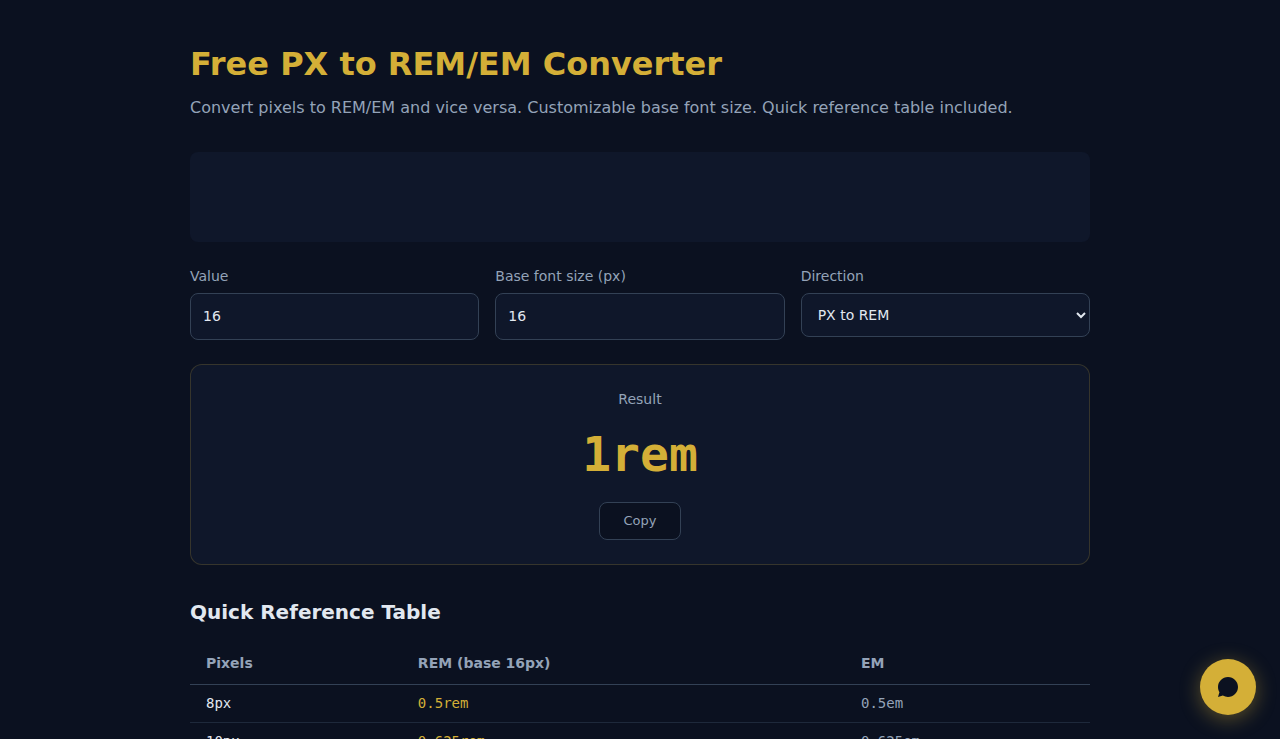 Free PX to REM/EM Converter - S.C.A.L.A.