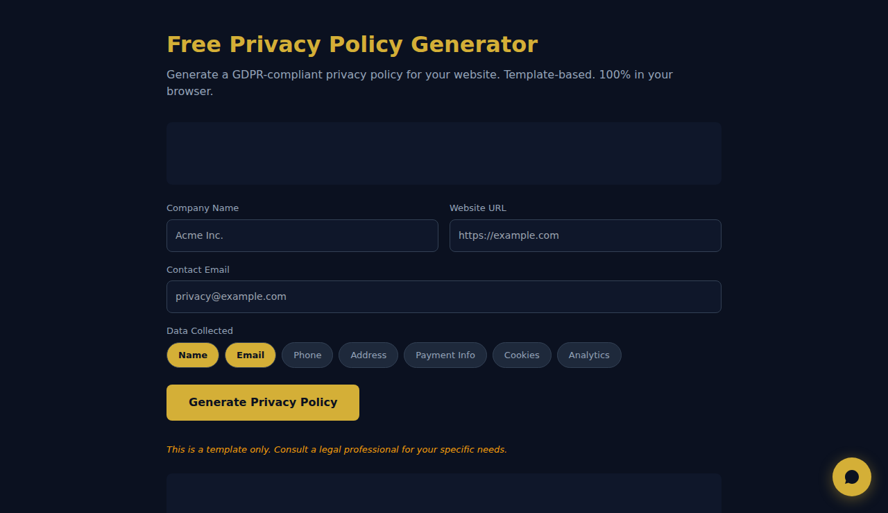 Free Privacy Policy Generator - S.C.A.L.A.