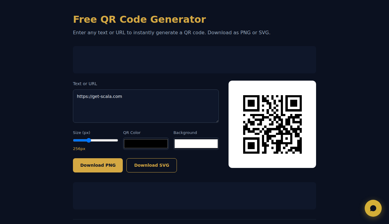 Free QR Code Generator - S.C.A.L.A.
