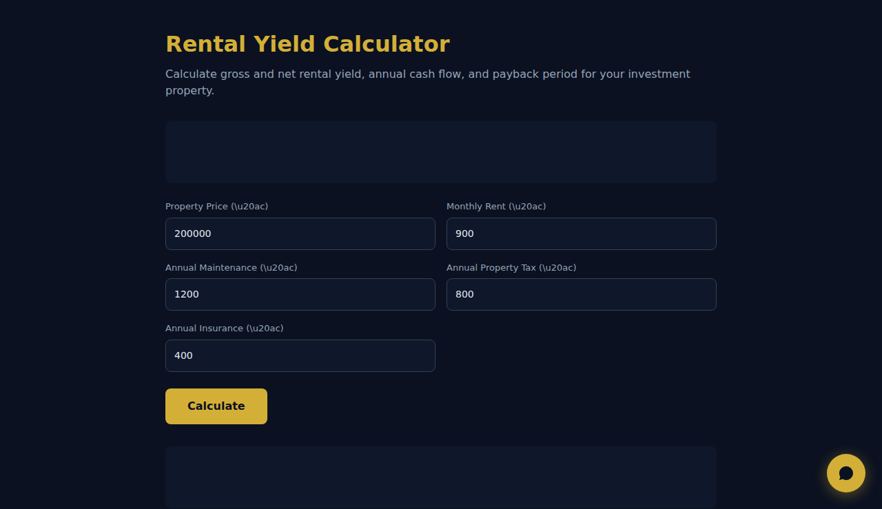 Rental Yield Calculator - S.C.A.L.A.
