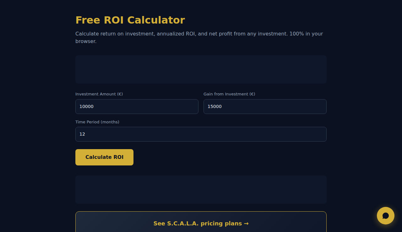 Free ROI Calculator - S.C.A.L.A.