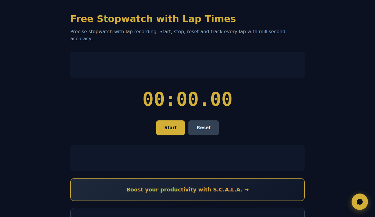Free Stopwatch with Lap Times - S.C.A.L.A.