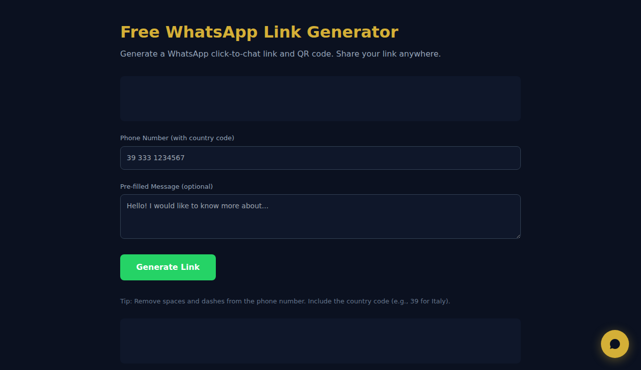 Free WhatsApp Link Generator - S.C.A.L.A.